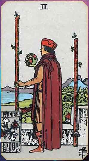Two Of Wands upright